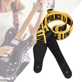 MOUMOUTEN Guitar Strap, Electric Guitar Webbing, Adjustable Guitar Strap, Universal, Thick, Wide, Stylish, Yellow, Adjustable Leather Ends, Stable and Not Curly, Musical Instrument Accessories