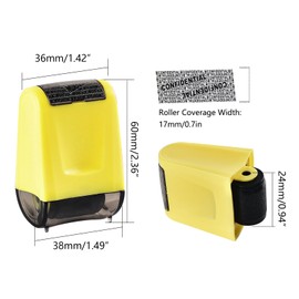 Address Blocker Stamp, Roll Stamp to Protect Against Identity Theft, Information Blocker Security Stamp, Security Personal Data, Data Defender (Yellow)