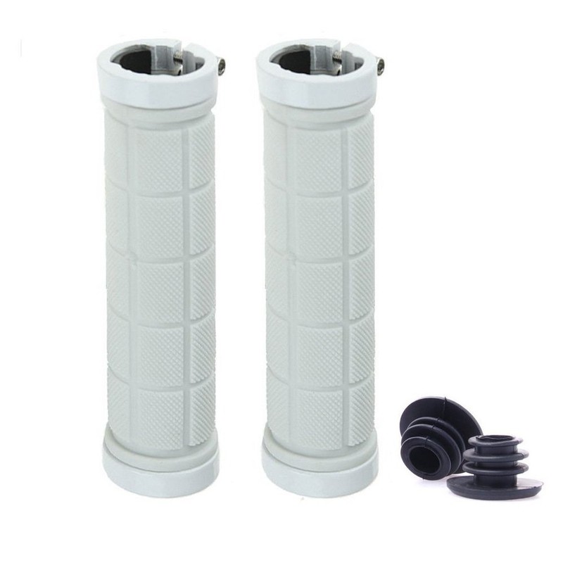 MTB trekking bike handlebar grips, screw-on grip/handle 808, White