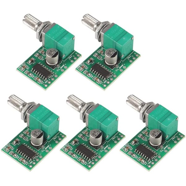 Fasizi 5pcs Mini DC 3W + 3W DC 5V Audio