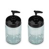 Jarmazing Products Vintage Blue Glass Mason Jar with Plastic Soap