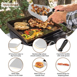 Joyfair 25Pcs Griddle Accessories Kit (with Melting Dome), Stainless Steel Flat Top Grilling Spatula Accessory Tools Set with Basting Covers Burger Press, for Outdoor BBQ Teppanyaki Hibachi Cooking