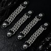 CALFOVERA Black PU Leather Motorcycle Vest Extenders, Punk Style