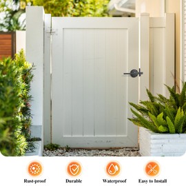 Velfree Double Sided Gate Latch, Heavy Duty Gate Latch for Wooden Fence, Swinging Door Latch Gate Hardware for Outdoor Fence, Wood Gates, Pool Gate, Backyard, Garden