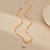 FanLeClair Pearl & Mother of Pearl Necklace 18K Gold Plated