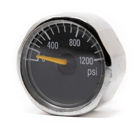 PIC Gauges HEX-108RN Center Back Mount Dry Non-Fillable Miniature Hex Gauge w/ Nickel Plated Hex Case, Brass Internals, Plastic Lens, 1" Dial, 0/1500 psi Range, 1/8" Male NPT