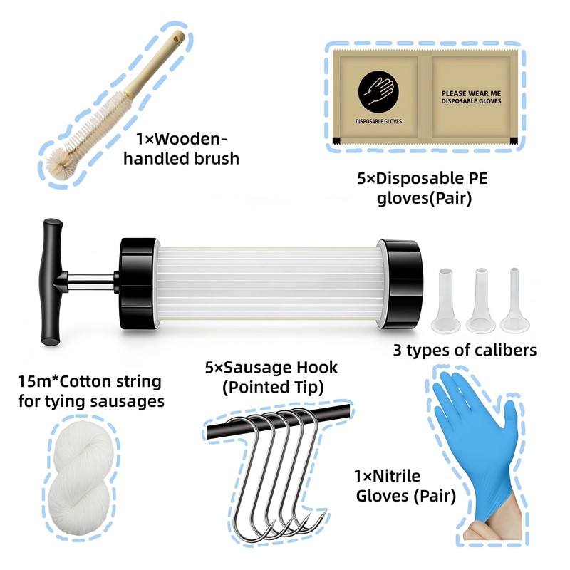 Sausage Stuffer - Homemade Manual Sausage Maker, Fast Meat Filling