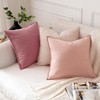 MIULEE Decorative Linen Pillow Covers 18x18 Inch Pink ​Boho Farmhouse​
