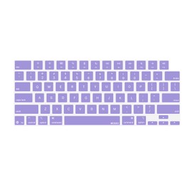 MOSISO Keyboard Cover Skin Compatible with MacBook Air 13.6 inch 2025 M4 A3240/Air 15 inch M4 A3241, Purple