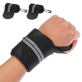 PATIKIL Wrist Brace, 2 Pcs Lifting Wrist Wraps Wrist Brace for Tunnel Gym Straps for Men Women Weightlifting Powerlifting, Grey