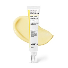 NIDA Revive Eye Cream For Face And Neck | Probiotics Lystate Solution, Retinal, Peptide Complex, Bakuchiol | Wrinkles, Fine Lines, Cell Turnover, Firm