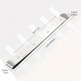 20PCS Stainless Steel Hemming Clips - 3-Inch Measuring Ruler Sewing Tool for Fabric Folding, Quilting, and Edge Fixing - Durable Metal Sewing Accessories for DIY, Pants, Curtains