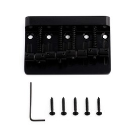 Metallor - Puente de bajo de 4 cuerdas con montura fija para bajo eléctrico, guitarra, jazz, bajo o bajo de precisión, color negro.
