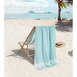 LANE LINEN LANE LINEN Beach Towel 2 Pack, Oversized Beach Towel 39"x71", Lightweight Beach Essentials for Women, Large Pool Towel, Absorbent & Quick Dry, Sand Free Beach Towel - Aqua