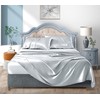 Satin Bed Sheets Queen Sheet Set, Silver Grey Silk Sheets,