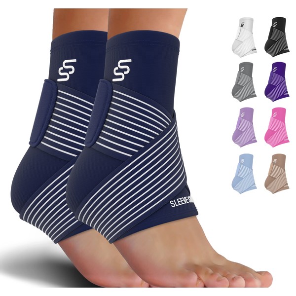 Sleeve Stars Ankle Support for Ligament Damage & Sprained Ankle, Achilles Tendonitis Support Foot & Plantar Fasciitis, Ankle Brace for Women & Men w/Strap, Heel Pain Relief