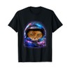 Orange Tabby Cat in Space Galaxy Astronaut Helmet T-Shirt