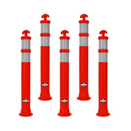 (Pack of 5) RK DPOST2T Polyethylene Portable Delineator Post Replacement, 42" Height (Post Only, Orange)