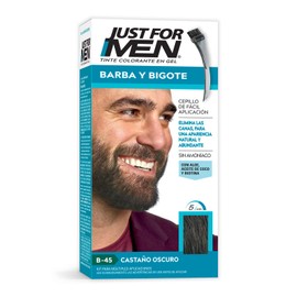 Just For Men Tinte Colorante en Gel para Barba y Bigote,Color Castaño Oscuro B45 ,Sin Amoníaco, Con Cepillo De Fácil Aplicación, 28.4g