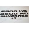 GM Auto Matte Black Doors 2500HD Tailgate Silverado LT Emblems
