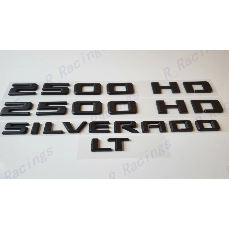 GM Auto Matte Black Doors 2500HD Tailgate Silverado LT Emblems