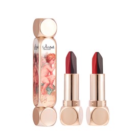 Qin Derdom Lipstick, Matte Lip, 10 Colors, Popular, No Falling, Double Tube, Adhesion, High Color, Long Lasting, Beautiful Color, Blood Tone, Hypoallergenic, Business Trip, Dating, Gift, 0.1 oz (3.8 g) + 0.1 oz (3.8 g)