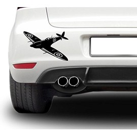 WaterShed Designs Spitfire Silhouette vinyl decal sticker 8 inch wide (Black)