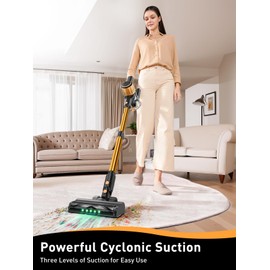 Cordless Vacuum Cleaner, 40Kpa 8 in 1 Powerful Suction Lightweight Stick Vacuum Cleaner for Home, LED Display, 3 Suction Modes, 45Mins Detachable Battery Vacuum for Hard Floor Carpet Pet Hairs