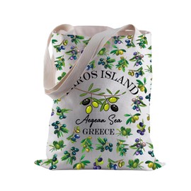 BLUPARK Paros Island Greece Shopping Bag Aegean Sea Vacation Gift Paros Olive Lovers Gift Paros Greece Travel Gift, Paros Island
