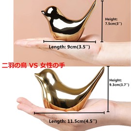 Small Golden Bird Statue Ornaments Modern Ornaments Cute Animal Figurine Display Desktop Cabinet Sculpture for Living Room, Bedroom, Office