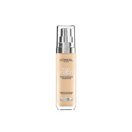 L'Oreal Paris True Match Liquid Foundation, Skincare Infused with Hyaluronic Acid, SPF 17, Available in 40 Shades, 3.5N Peach, 30 ml