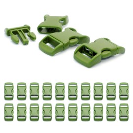 'Set of 20 3/8 Paracord Bracelet PLASTIC BUCKLE/CLIP Closure (Click), Cords 29 mm x 15 mm, Colour: Green – Brand Ganzoo