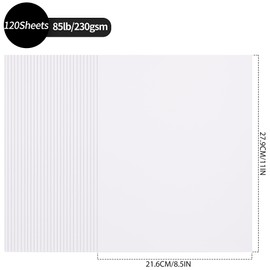 120 Sheets White Cardstock - 8.5” x 11” Letter Size Cover Card Stock 230gsm/85lb Heavyweight Paper Thick Paper for Scrapbooking, Crafts, Business Cards, Invitations PAP03WH