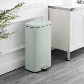 happimess HPM1011H Curtis 8-Gallon Step-Open Trash Can, Fingerprint Resistant, Modern, Minimalistic for Home, Kitchen, Laundry Room, Office, Bedroom, Bathroom, Pistachio Gelato