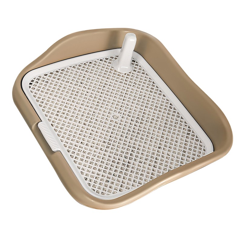 Dog Potty Tray with Raised Fences Removable Mesh Grid Pad