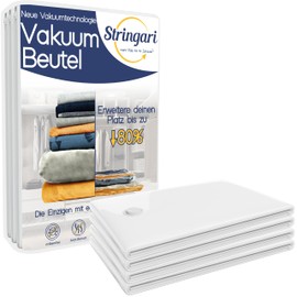 Stringari Vacuum Bags for Clothes and Duvets - 4 x 80 x 60 cm High-Quality Vacuum Bags - L Vacuum Bags for Clothing