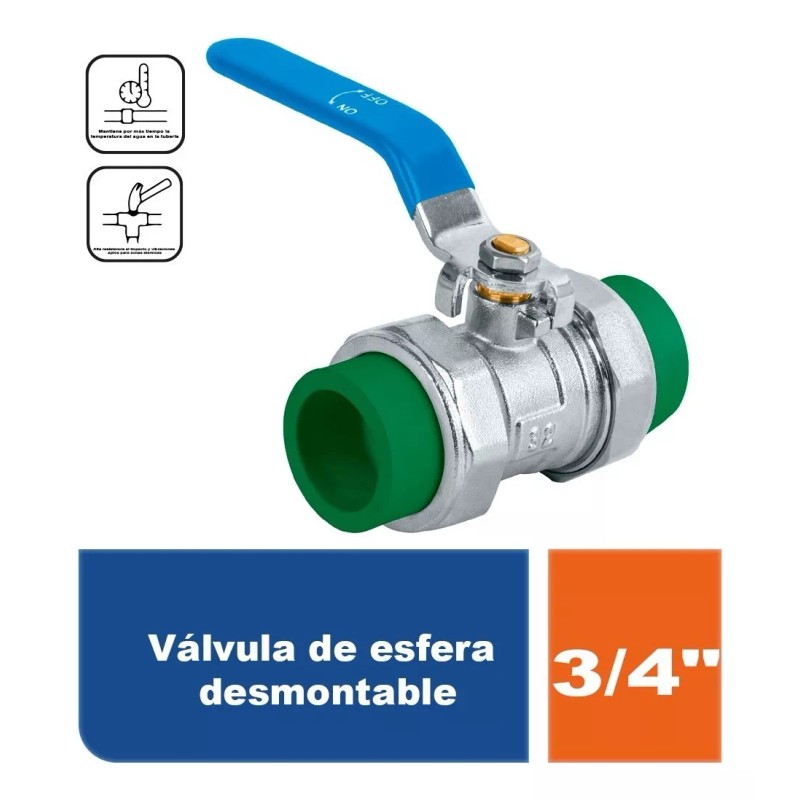 Foset Válvula De Esfera Desmontable, Ppr, 3/4 41987