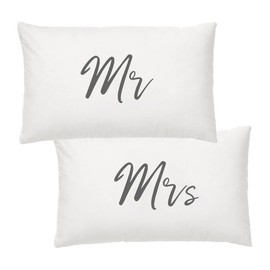 Splosh Wedding Mr & Mrs Pillowcase Set, 74 x 48 cm