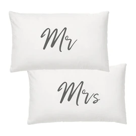 Splosh Wedding Mr & Mrs Pillowcase Set, 74 x 48 cm
