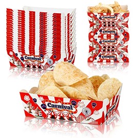 60 Pack Carnival Party Decorations Carnival Birthday Decorations Carnival Birthday Decorations Paper Food Serving Tray Paper Trays Paper Food Boats for Concession Food, Condiment, Carnivals (Carnival)