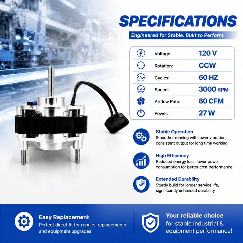 upmbzie S99080199 Bathroom Exhaust Fan Motor 80 CFM 4.0 Sones