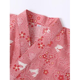 SHELISTEN 100-150 Jinbei, Girls, Children, Yukata, Kimono, Summer Festival, Fireworks Display, Cute, Children's Day, Top and Bottom Set, red
