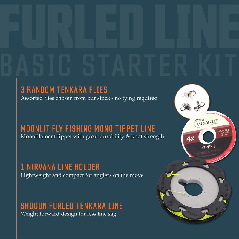 DRAGONtail Basic Tenkara Starter Kit with Premium Furled line (Rod