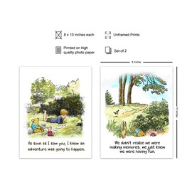 Quotes Wall Art & Decor - Gift for Women - Nursery Wall Art - Baby Shower Gifts - Toddler Baby Girls Room Little Boys Kids Bedroom - Vintage Christopher Robin Piglet UNFRAMED