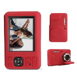 KONXISA For KDAK PIXPRO FZ55 Case Cover, Soft Silicone Cover for Digital Camera, Protective Case with Lanyard Accessories, Waterproof, Dustproof, Shockproof, Red