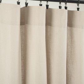 Lush Decor Belgian Flax Prewashed Linen Rich Cotton Blend Window Curtain Panel (Single Panel), 84" L x 50" W, Linen