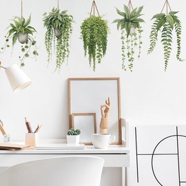 Green Plant Potted Plant Wall Sticker Green Potted Turtle Leaf Stylish Wallpaper Sticker Cute Cute