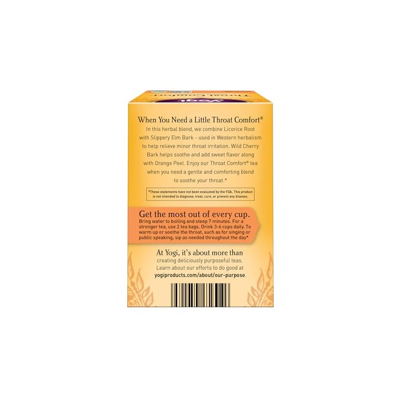 Yogi Organic Throat Comfort Herbal Té sin cafeína - 16