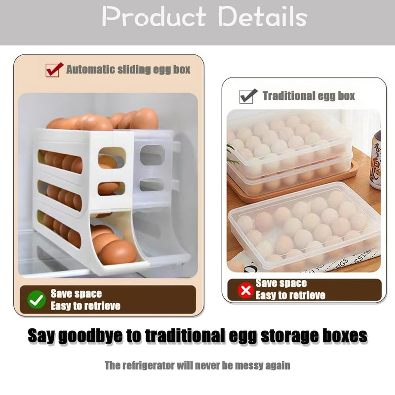 Egg Box Green Foldable Transparent Three-Layer Egg Storage Box Egg