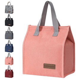 GODWOODS Insulated Lunch Bag for Women Men Large Lunch Box Container Reusable Leakproof Tote for Office, Work, Beach or Travel (Pink)